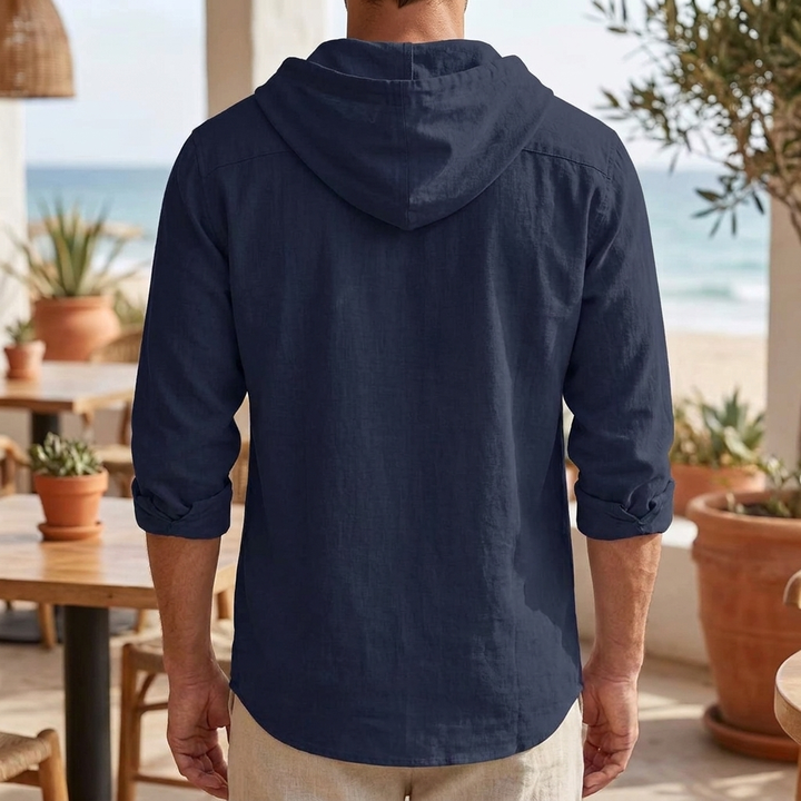 Men’s Linen Hoodie Shirt