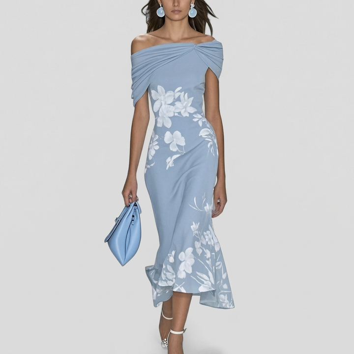 Women’s Floral Off‑Shoulder Midi Dress
