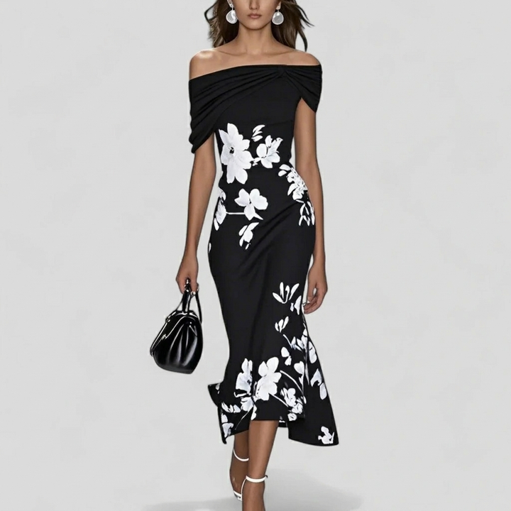 Women’s Floral Off‑Shoulder Midi Dress