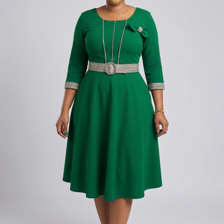 Elegant Women’s Belted Dress