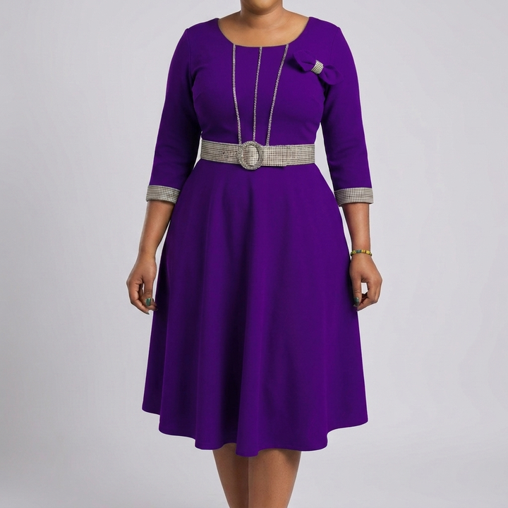 Elegant Women’s Belted Dress