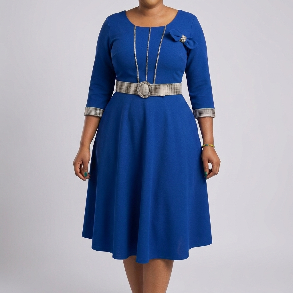 Elegant Women’s Belted Dress