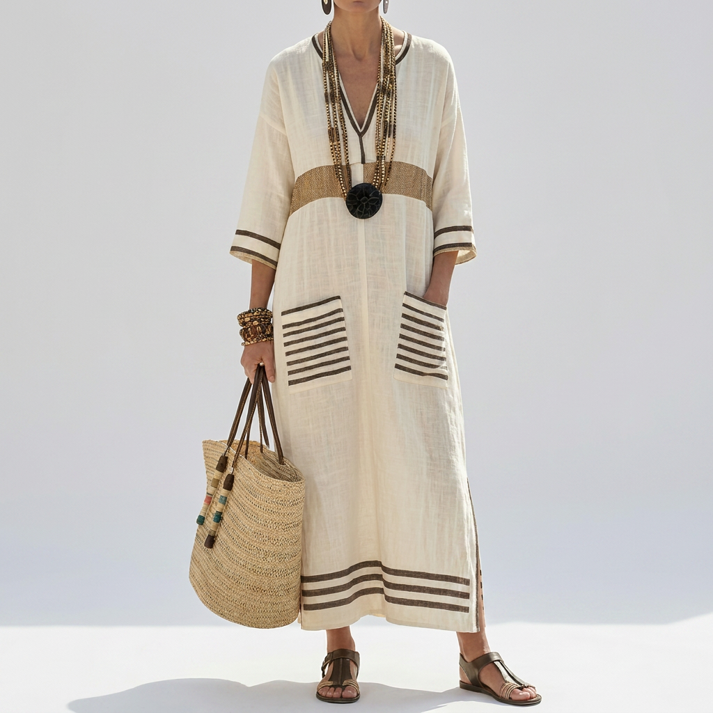 Relaxed Fit V-Neck Dress