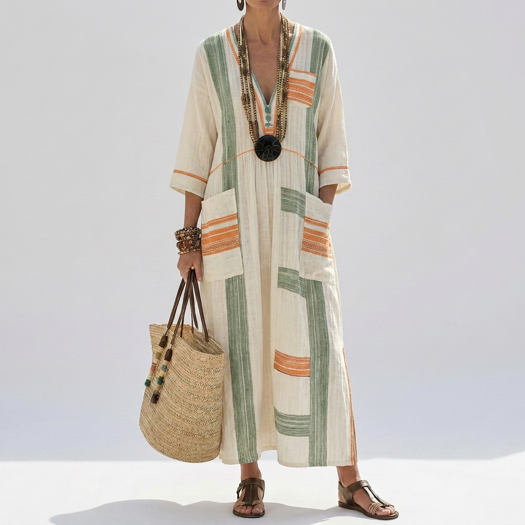 Relaxed Fit V-Neck Dress