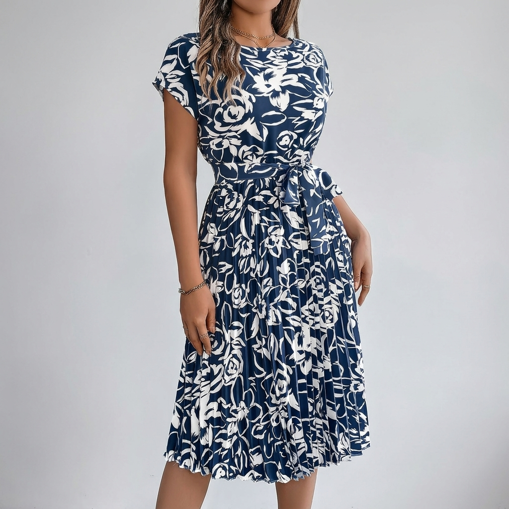 Bow-Detail A-Line Dress: Chic and Stylish