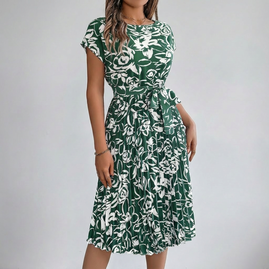Bow-Detail A-Line Dress: Chic and Stylish