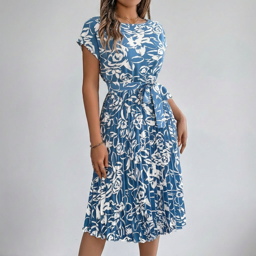 Bow-Detail A-Line Dress: Chic and Stylish