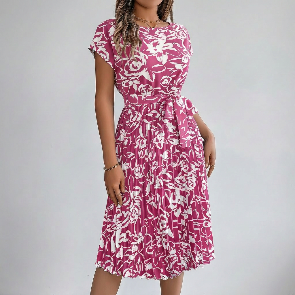 Bow-Detail A-Line Dress: Chic and Stylish