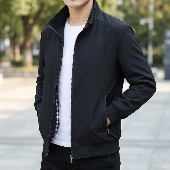 Stylish Men's Zip-Up Bomber Jacket