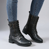 Chic Ankle Boots with Buckle & Lace-Up Design