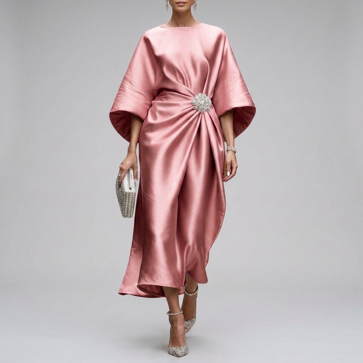 Sophisticated Maxi Dress with Draped Design
