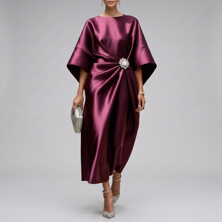 Sophisticated Maxi Dress with Draped Design