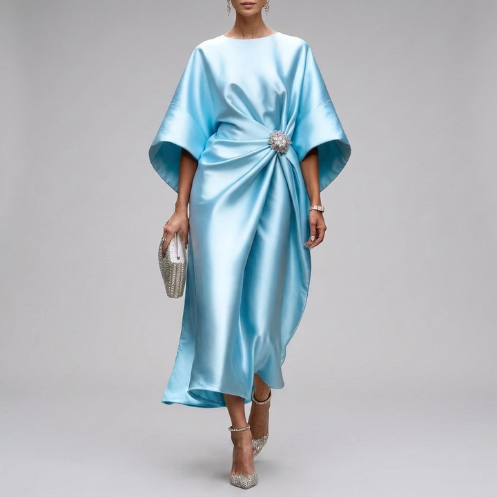 Sophisticated Maxi Dress with Draped Design