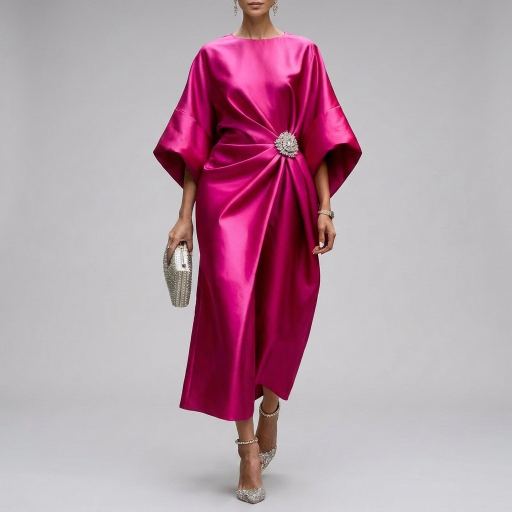 Sophisticated Maxi Dress with Draped Design