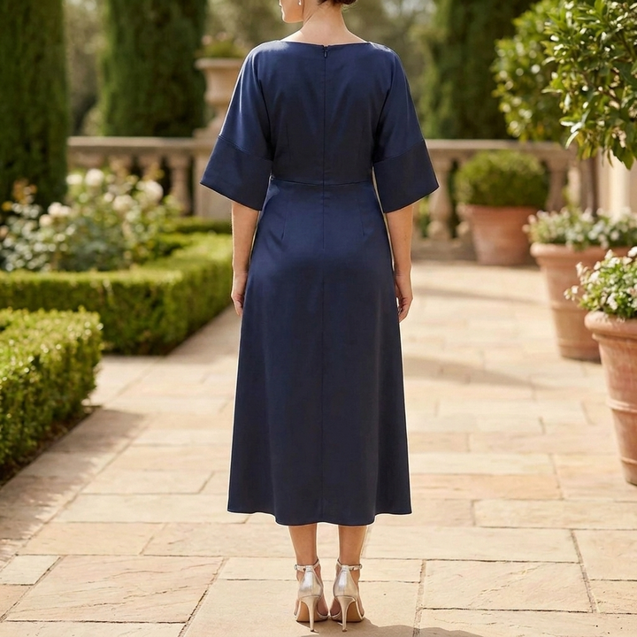 Sophisticated Maxi Dress with Draped Design