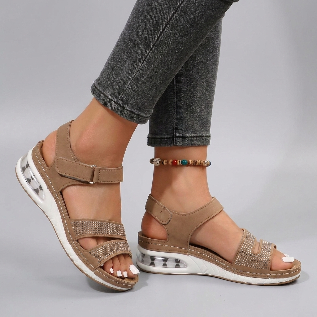 Elegant Wedge Sandals with Airy Roman Cut