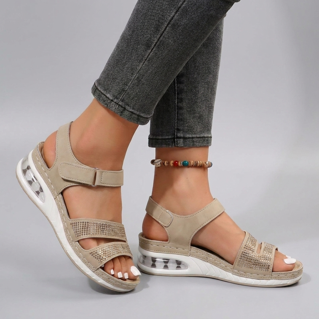 Elegant Wedge Sandals with Airy Roman Cut