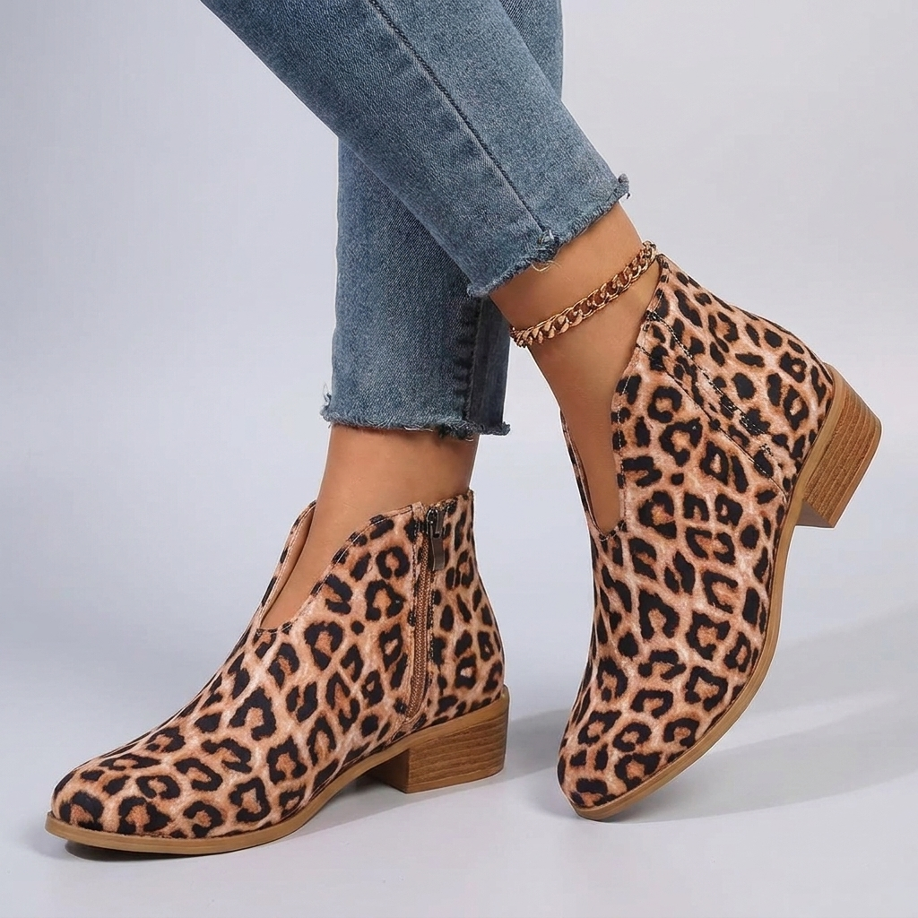 Elara | Stylish Women's Ankle Boots with V-Shaped Cut