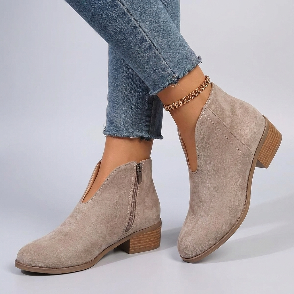 Elara | Stylish Women's Ankle Boots with V-Shaped Cut