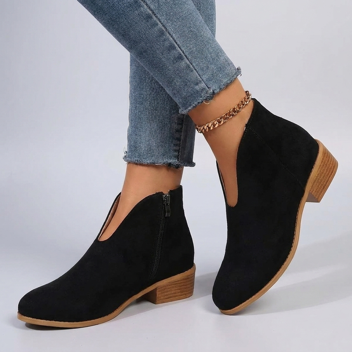 Elara | Stylish Women's Ankle Boots with V-Shaped Cut