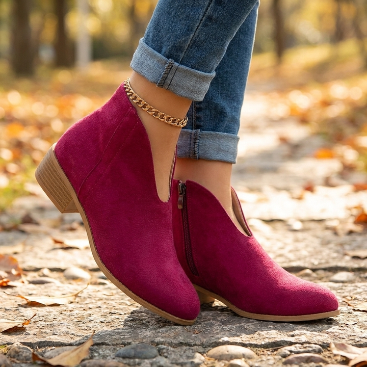 Elara | Stylish Women's Ankle Boots with V-Shaped Cut