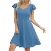 Elegant Women’s A-Line Dress with Feminine Ruffles