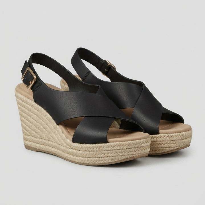 Stylish Crossover Wedge Sandals for Women