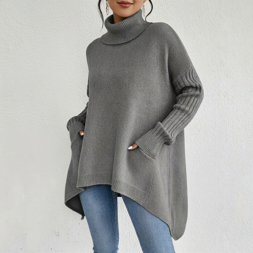 Women’s Turtleneck Pocket Sweater