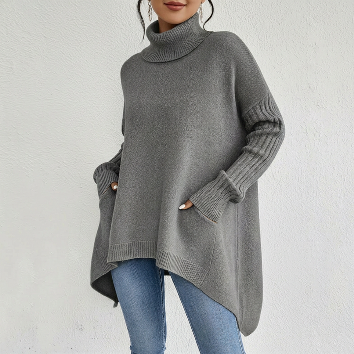 Women’s Turtleneck Pocket Sweater