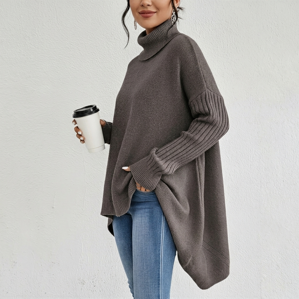 Women’s Turtleneck Pocket Sweater
