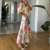 Women’s Maxi Dress with Floral Print & Puff Sleeves