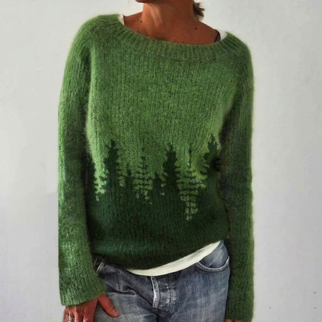 Cozy Crew Neck Fair Isle Sweater – Women’s