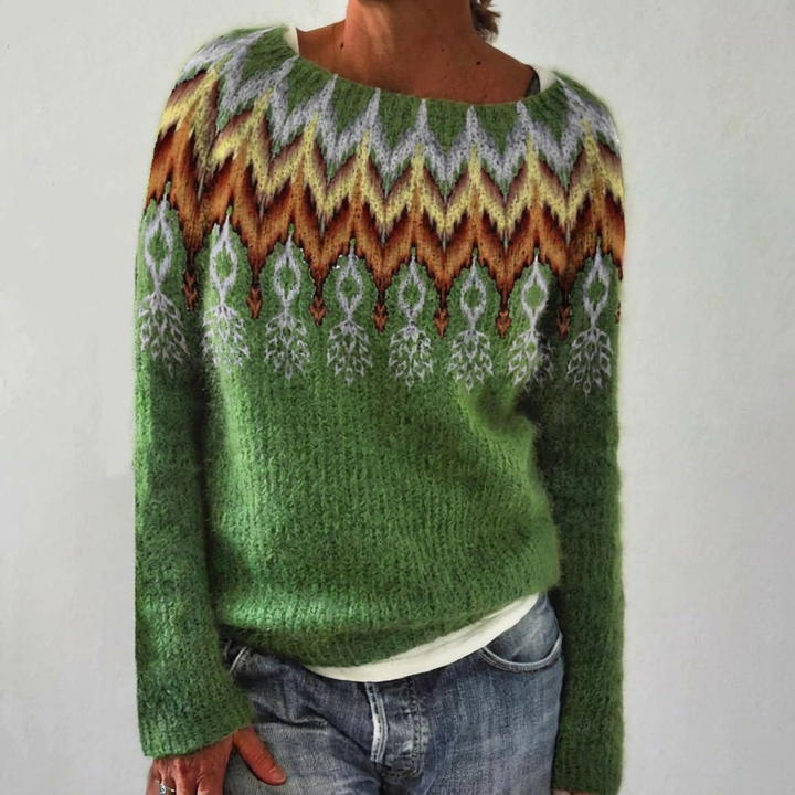 Cozy Crew Neck Fair Isle Sweater – Women’s