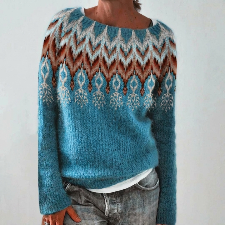 Cozy Crew Neck Fair Isle Sweater – Women’s