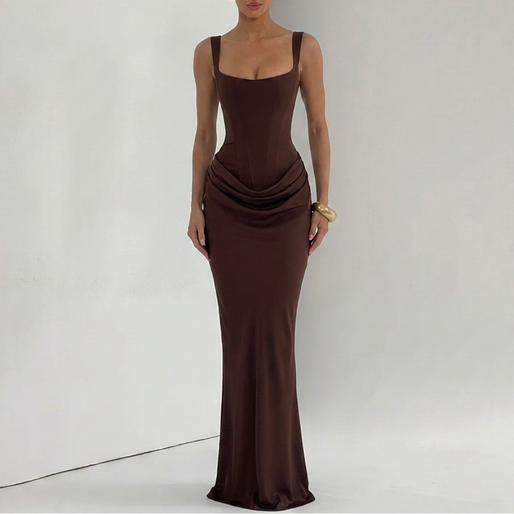 Womens Elegant Backless Slip Dress