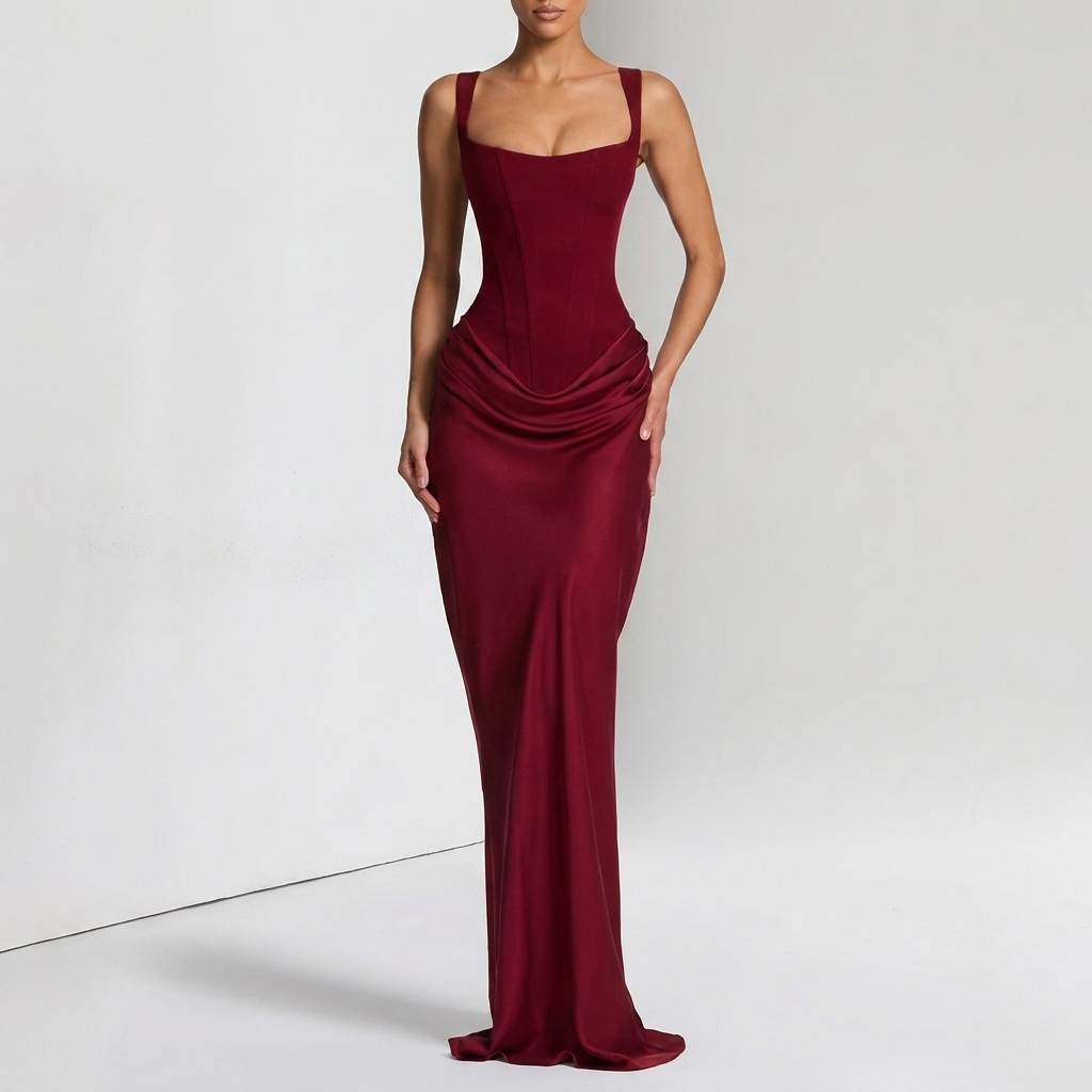 Womens Elegant Backless Slip Dress