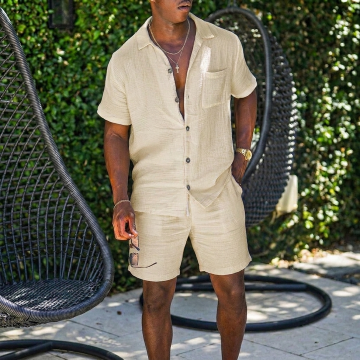 Men’s Casual Short Sleeve Lapel Shirt