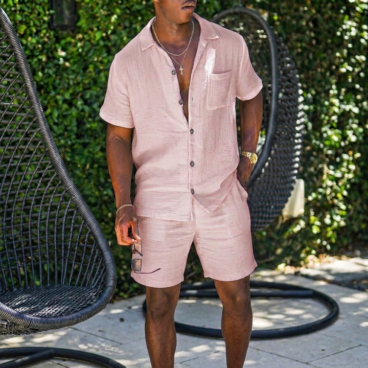 Men’s Casual Short Sleeve Lapel Shirt