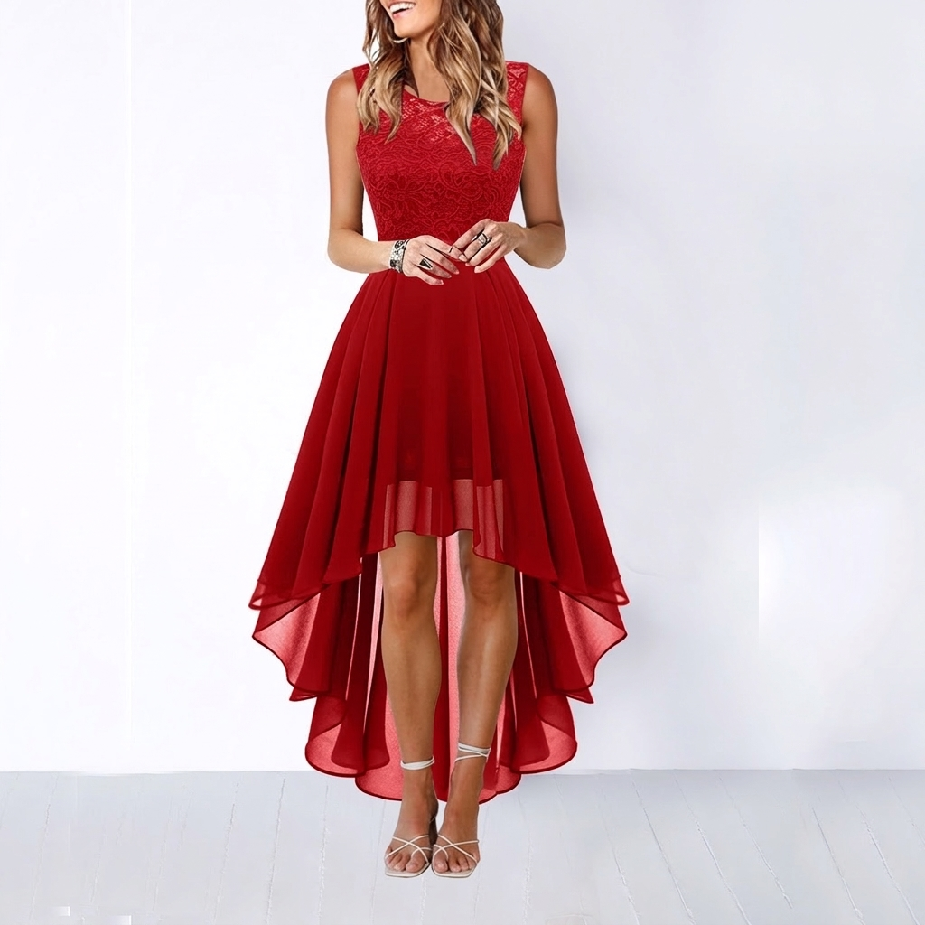 Women’s Elegant Splicing Large Hem Dress
