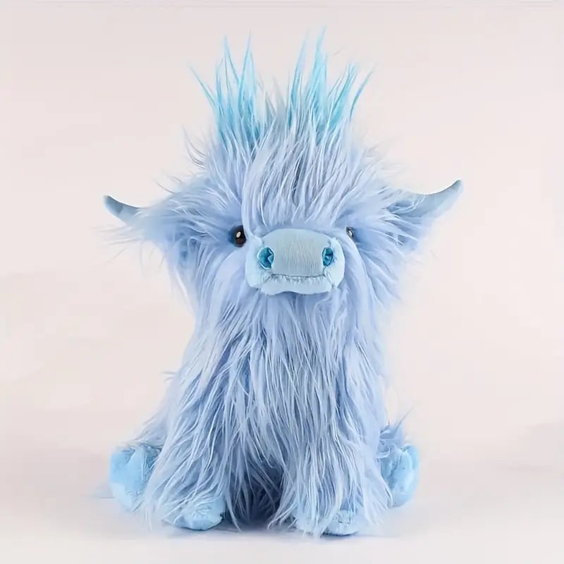 Highland Cow Stuffed Animal with Shaggy Plush and Embroidered Details