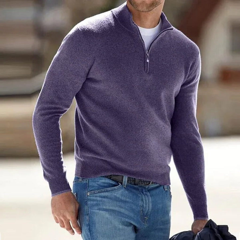 Classic Men’s Zipper Sweater – Effortless Style