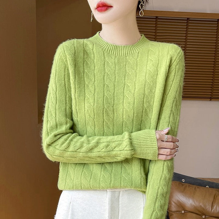 Lune London | Pullover Sweatshirt - Wool Knit - Loose Fit - Cable Pattern - Long Sleeves