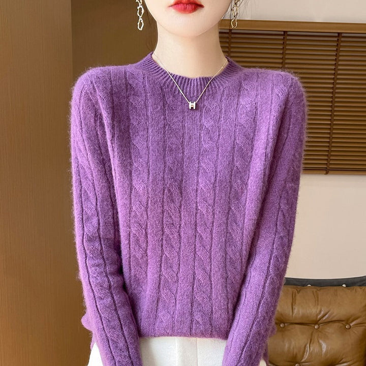 Lune London | Pullover Sweatshirt - Wool Knit - Loose Fit - Cable Pattern - Long Sleeves