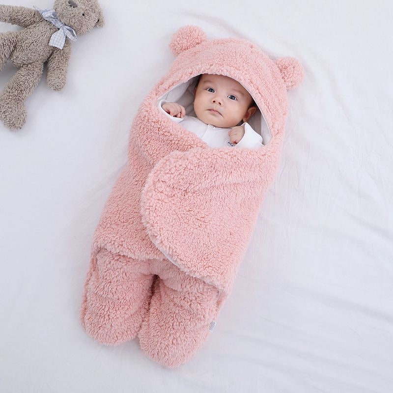 Kids' Newborn Swaddle Blanket with Infant Sleep Sack and Hooded Baby Sleeping Bag Design New Born