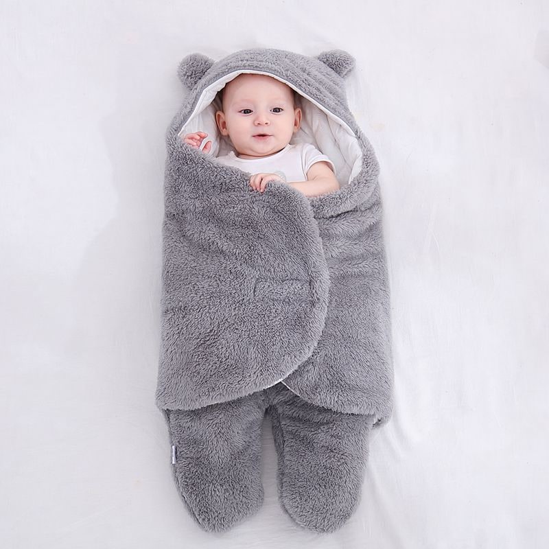 Kids' Newborn Swaddle Blanket with Infant Sleep Sack and Hooded Baby Sleeping Bag Design New Born