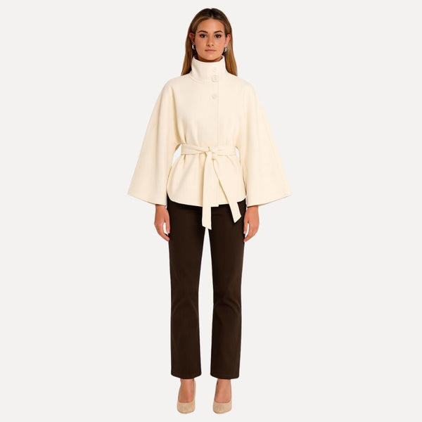 Stylish Cape Jacket with Belt – Women’s