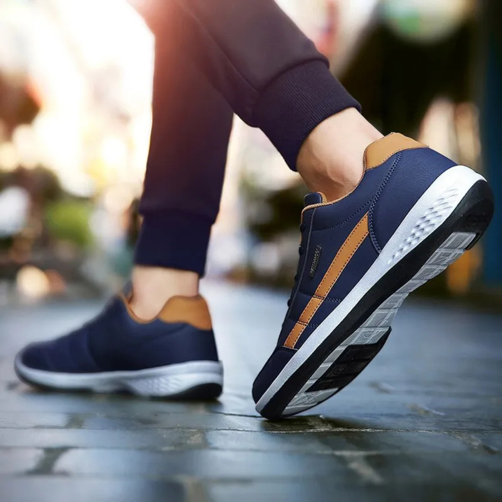 Men's Leather Sneakers with Arch Support