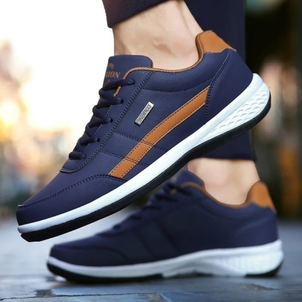 Men's Leather Sneakers with Arch Support
