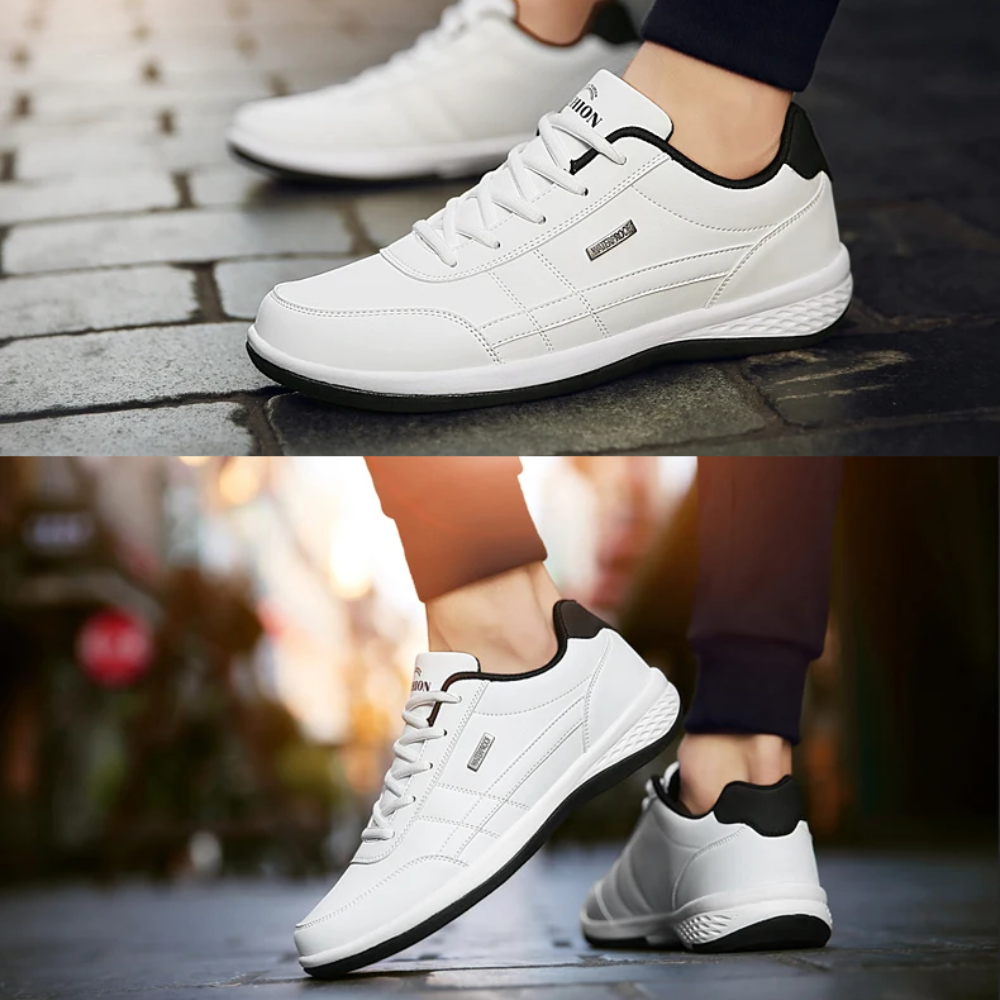 Men's Leather Sneakers with Arch Support