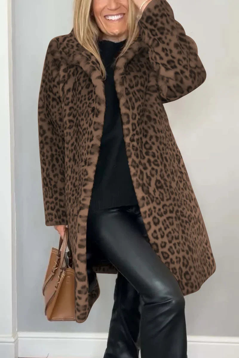 Leopard winter coat
